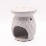 Biały kominek ceramiczny do wosków