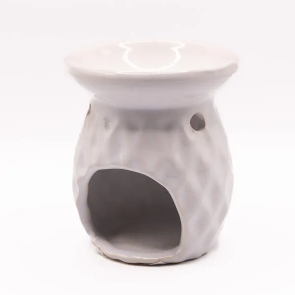 Biały kominek ceramiczny do wosków