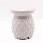 Biały kominek ceramiczny do wosków