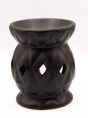 Czarny kominek ceramiczny do wosków