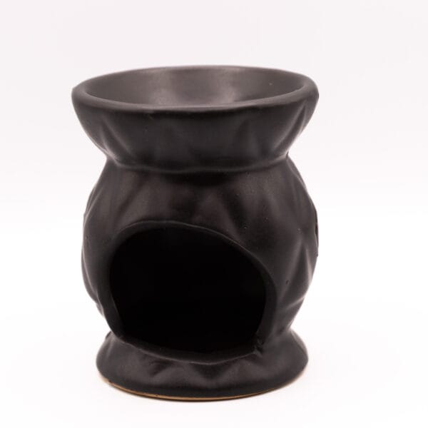 Czarny kominek ceramiczny do wosków