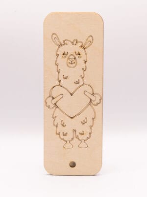 Zakładka z alpaką z sercem