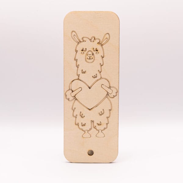 Zakładka z alpaką z sercem