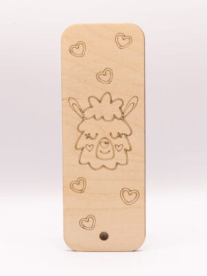 Zakładka z głową alpaki i serduszkami