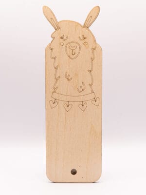 Zakładka z alpaką z uszami i serduszkami