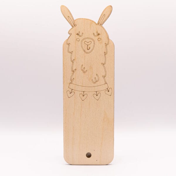 Zakładka z alpaką z uszami i serduszkami