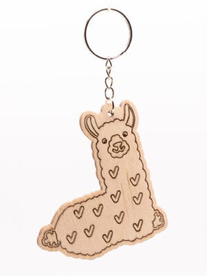 Breloczek z alpaką z serduszkami