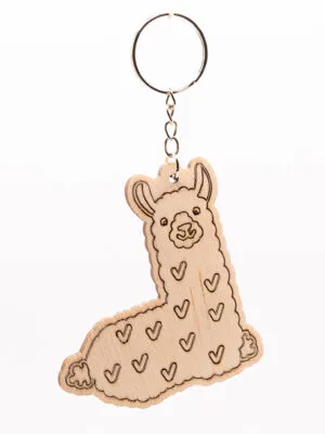 Breloczek z alpaką z serduszkami