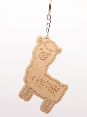 Breloczek z alpaką i logo Alpacze Ranczo