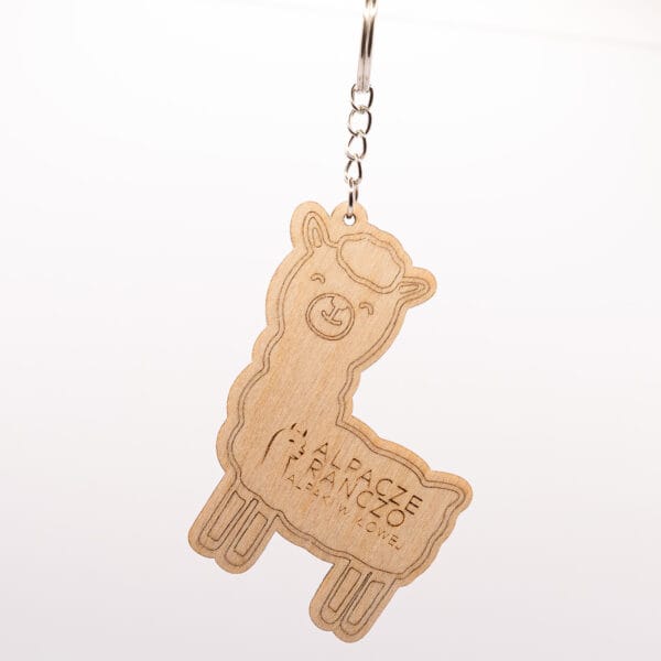Breloczek z alpaką i logo Alpacze Ranczo