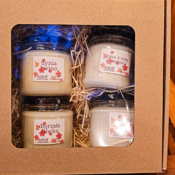 Zestaw prezentowy 4 świeczki sojowe
