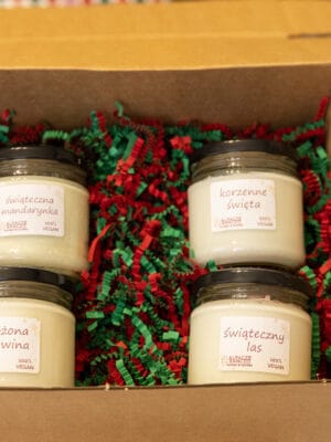 Zestaw świec sojowych – 4 zimowe zapachy