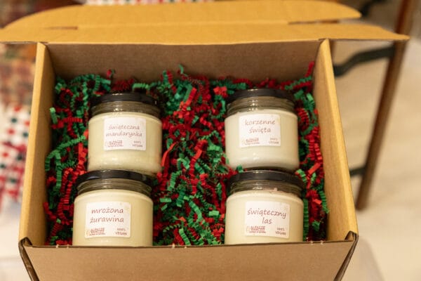 Zestaw świec sojowych – 4 zimowe zapachy