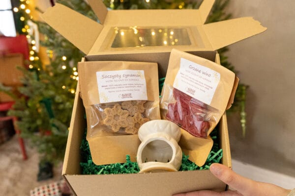 Zestaw prezentowy – woski sojowe i kominek